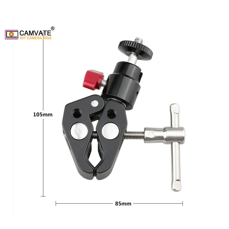 CAMVATE Супер Краб зажим щипцы с 360 вращающееся крепление МНИ шаровой головки для ЖК