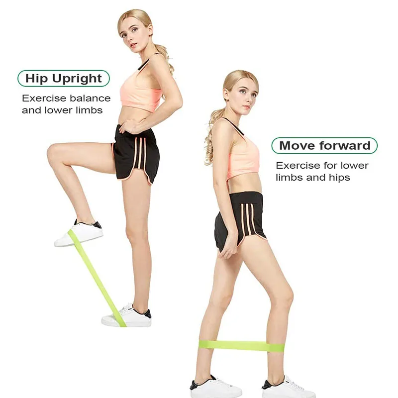 Эластичные ленты для йоги 5 цветов Резиновая лента тренировок домашнего