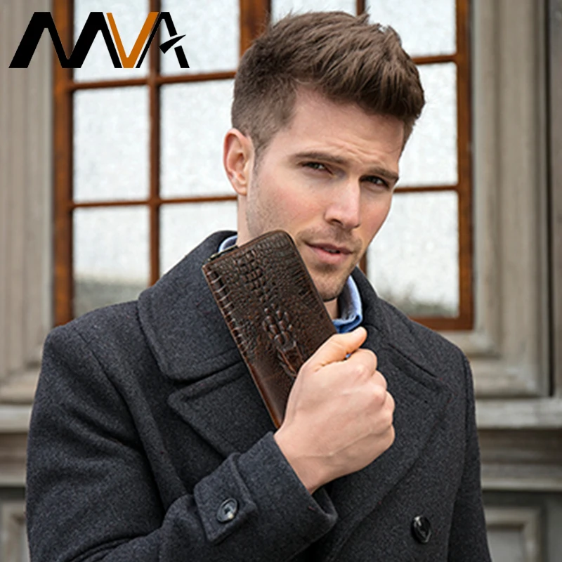 MVA кошельки Мужской клатч из натуральной кожи мужской кошелек крокодиловая кожа