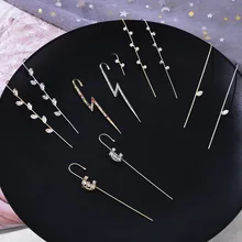 2021 New Personalized Korean Design Surround Earring Auricle-style Jewelry New Fairy Women Zircon Earring Stud Texture Earrings