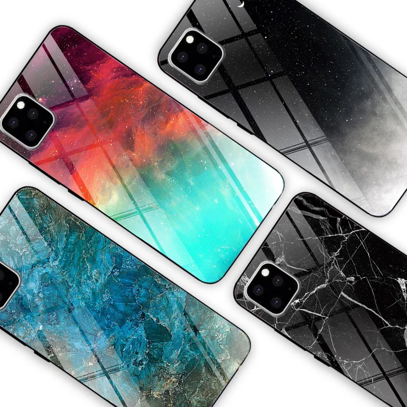 Градиентный чехол из закаленного стекла для iphone 11 pro max телефонные чехлы iphone11 i