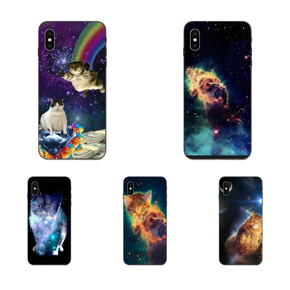 Забавные космосом Туманностью Hipster Cat для Huawei nova 2 2S 3i 4 4e 5i Y3 Y5 II Y6 Y7 Y9 Lite Plus Prime Pro 2017