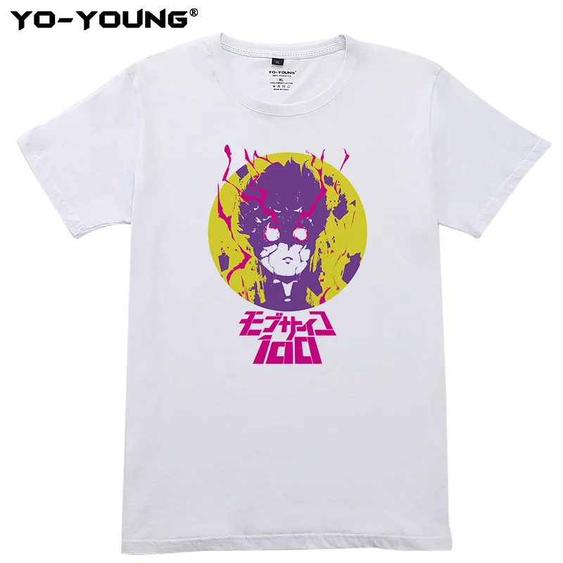 Yo Young Men футболки Аниме Mob Psycho 100 цифровая печать 100% хлопок для фанатов аниме Casual Top