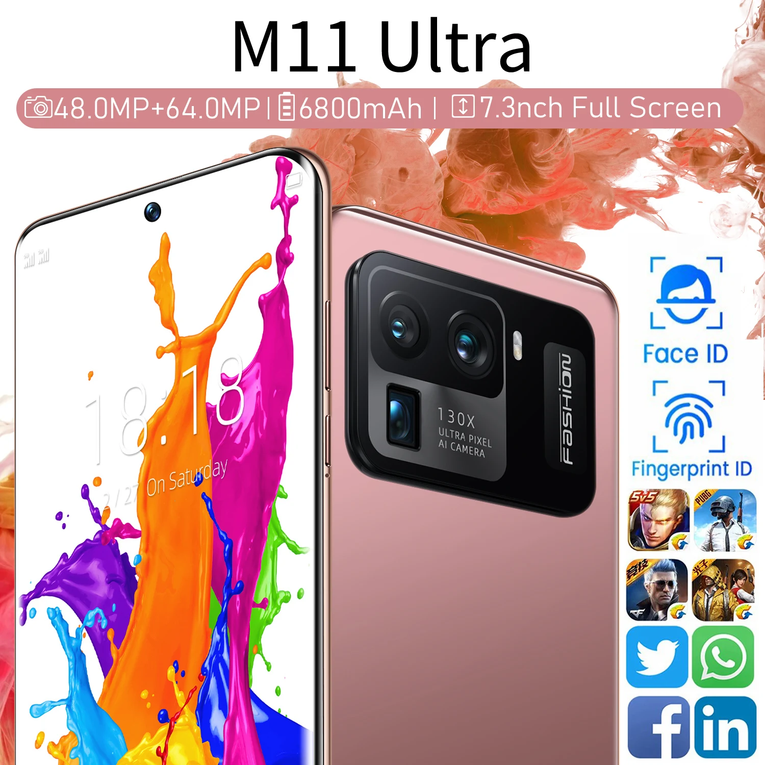 

Global Version Xiao M11 Ultra Smartphones 7.3" Dual SIM 16GB 512GB Snapdragon 888 64MP 6800mAh Deca Core Andriod11 MobilePhones
