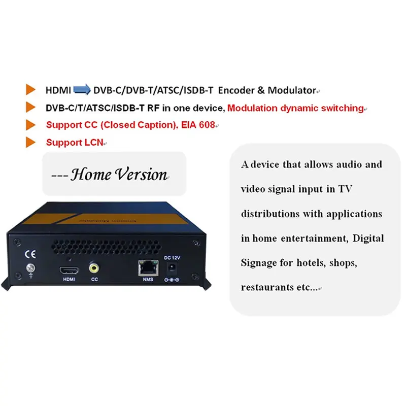 HD-Mpeg2 HD энкодер модулятор/DVB-T/ATSC/DVB-C Modulator с CC недорогой для домашнего