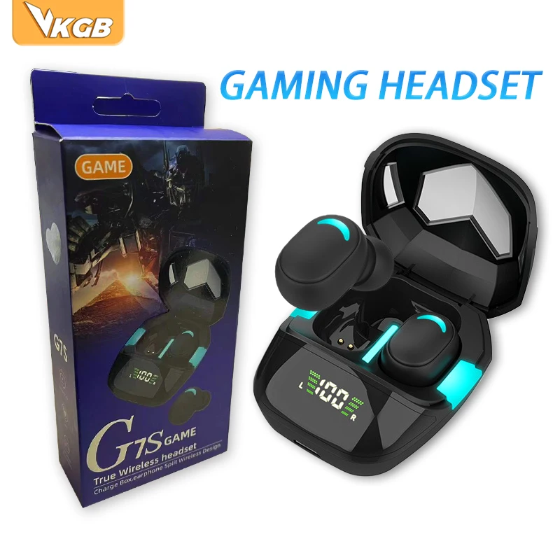 

VKGB Wireless Headphones Sports TWS Earbuds With Charging Bin LED Digital Display Earphone HIFI Games Headset For Android IOS