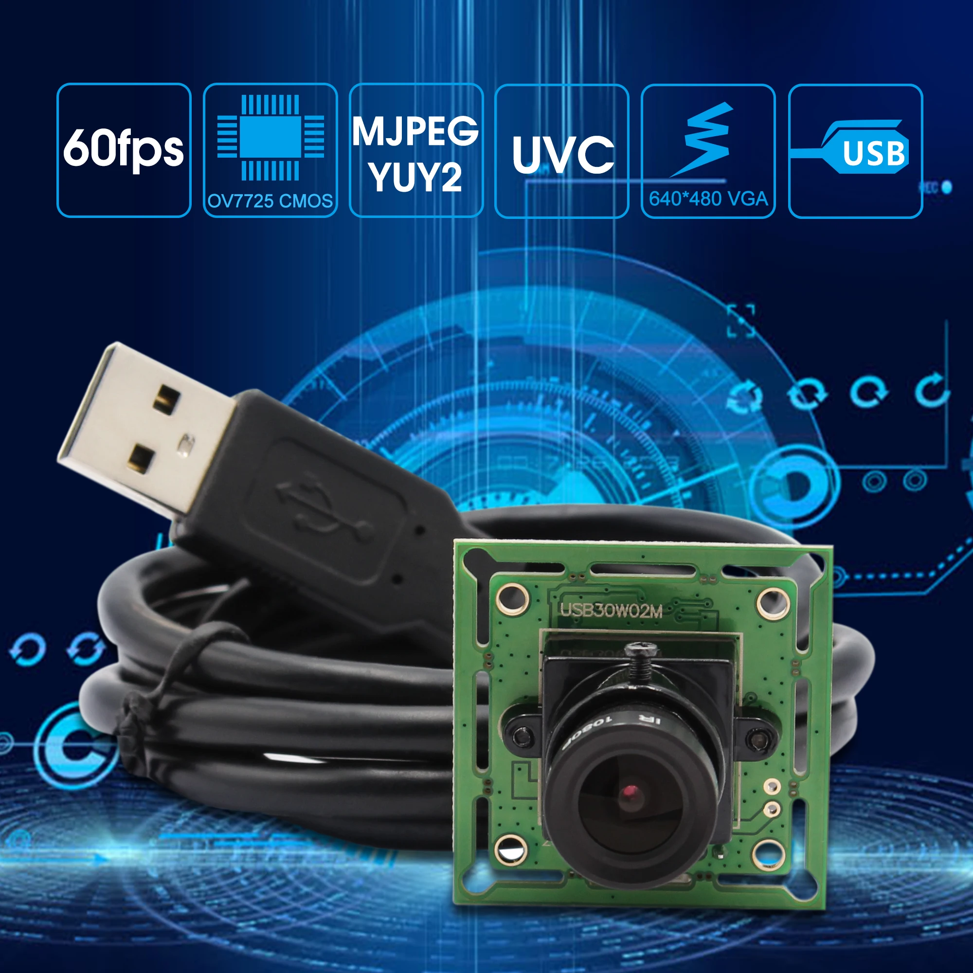 

OV7725 CMOS VGA MJPEG & YUY2 USB2.0 CMOS модуль камеры 60fps веб-камера 480P ELP-USB30W02M-L21