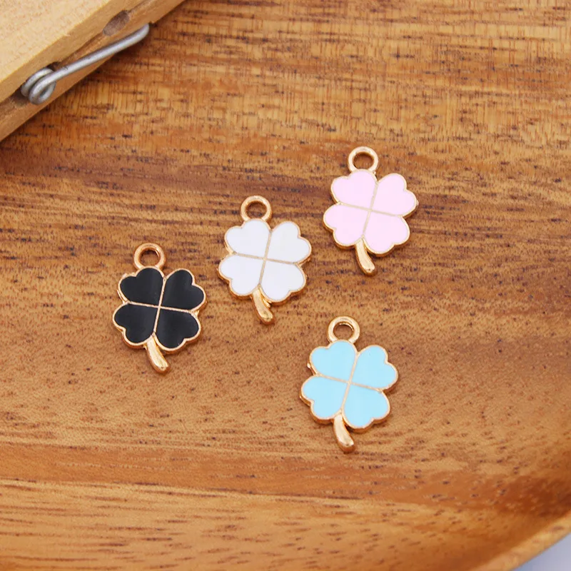

20pcs New Hot Oil Drop Charms Clovers Enamel Charms Alloy Pendant fit Necklaces Bracelets Earrings DIY Jewelry Accessories