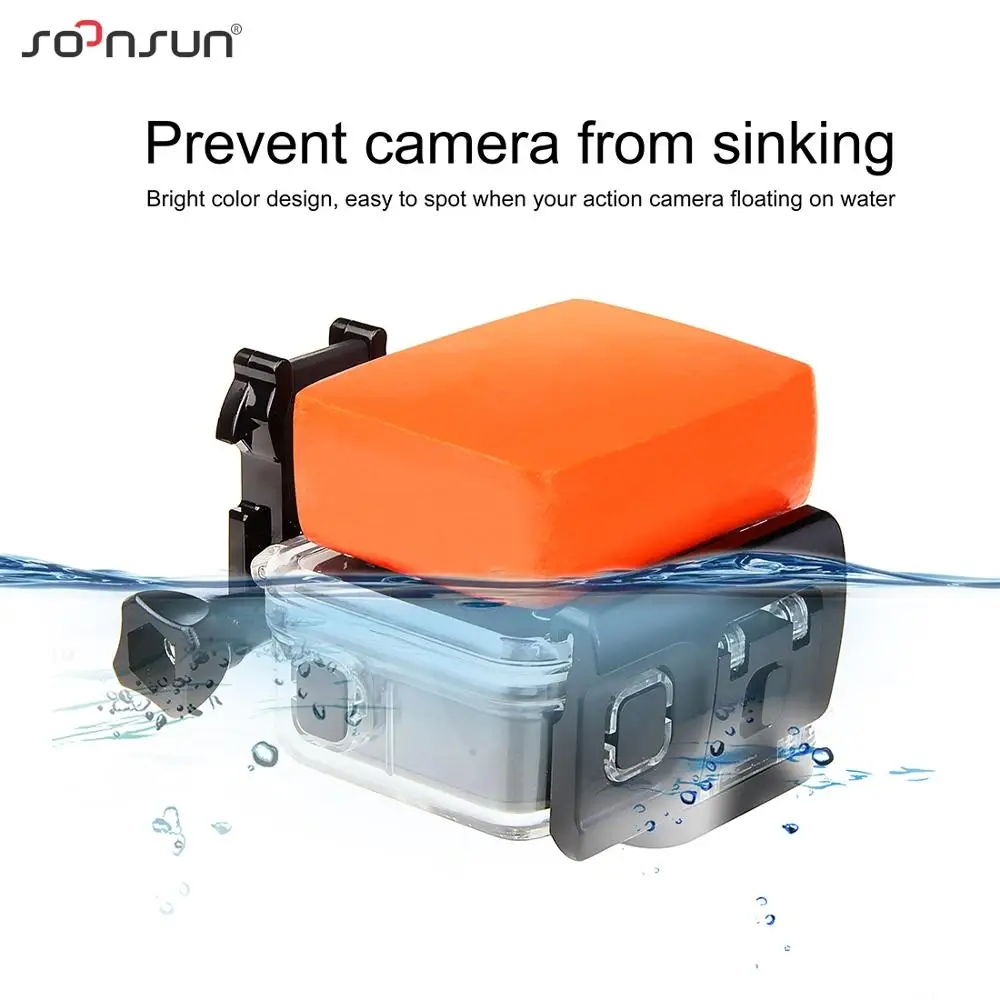 SOONSUN анти Раковина Губка поплавок Floaty Box + клейкая наклейка для GoPro Hero 8 7 6 5 4 DJI Osmo
