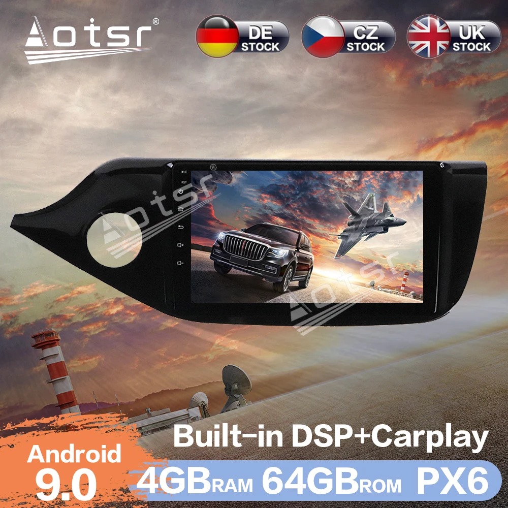 Автомобильный мультимедийный плеер Aotsr Android 9 0 4 + 64 ГБ GPS-навигация DSP для KIA CEED 2012 -