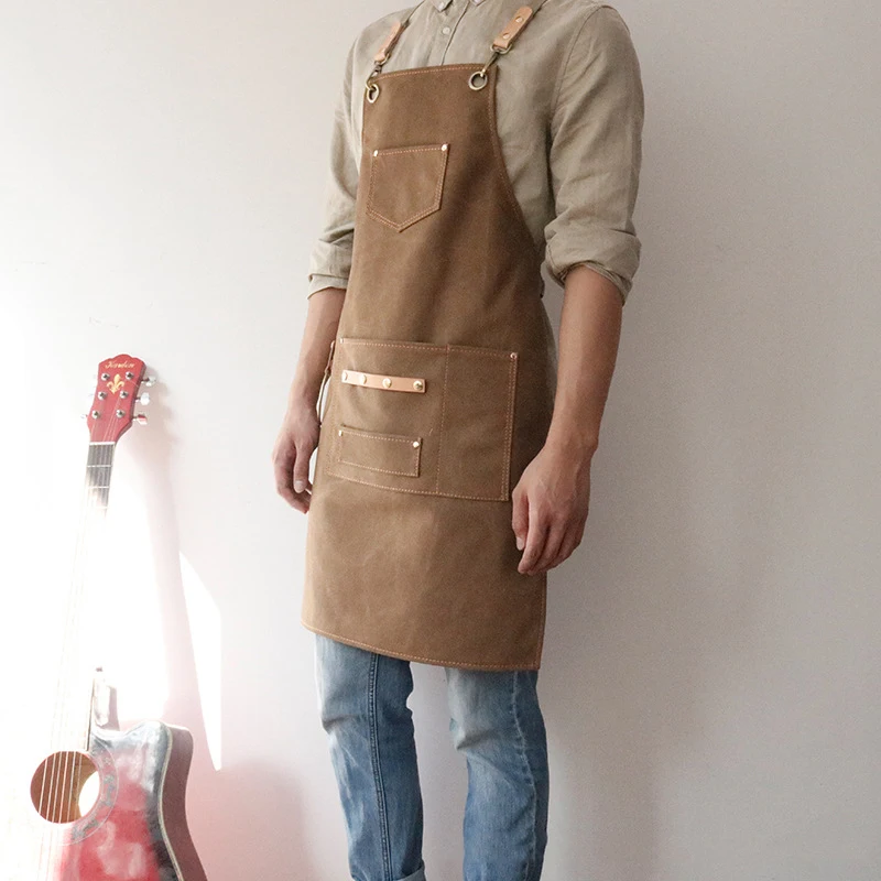

Adjustable Cross Back Cotton Canvas Apron for Men Women Work Kitchen Apron OCT998