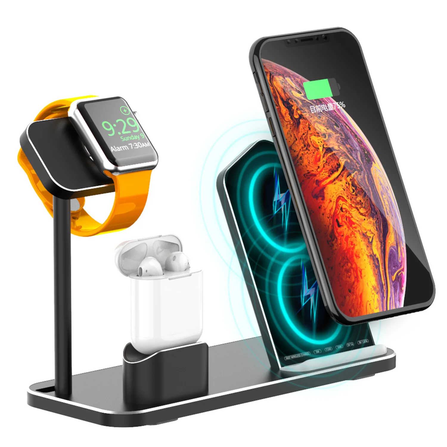 3 в 1 беспроводная зарядная док станция для Apple Watch iWatch AirPods iPhone X XS Max|Подставки и