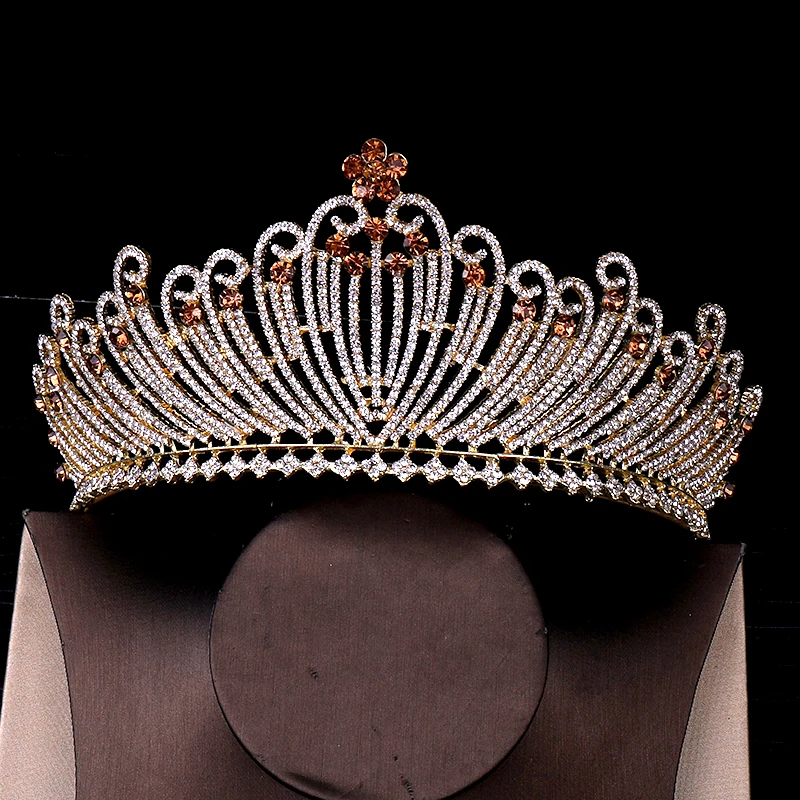 Женская диадема для волос FORSEVEN золотистая или Серебристая невесты свадебный