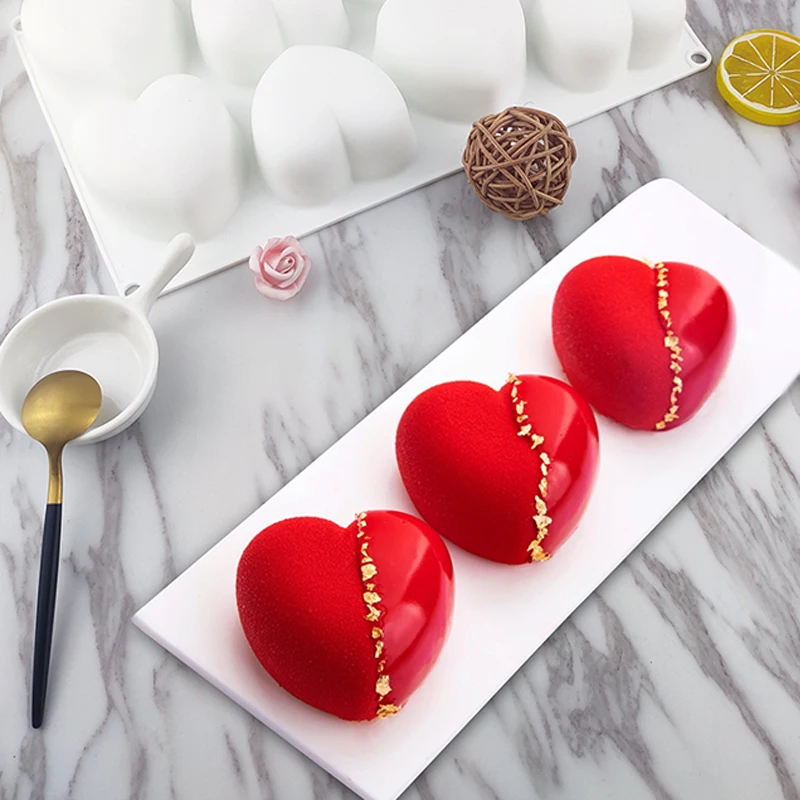 8 Сердце Форма силиконовые формы для выпечки французского муссов и десертов