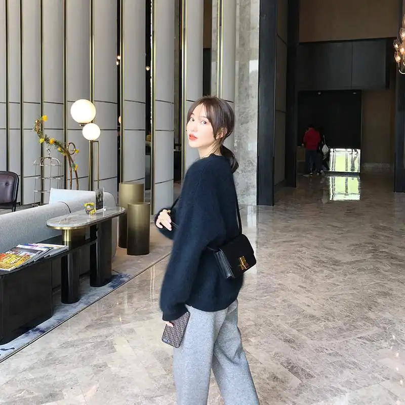 Женский кашемировый свитер с длинным рукавом круглым вырезом | Женская одежда