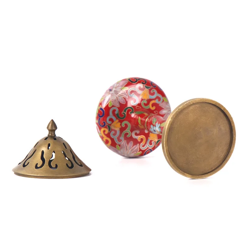 

MOZART Pure Copper Painted Boshan Furnace Ornaments Incense Burner Home Cloisonne Set Fragrance Powder Indoor Antique