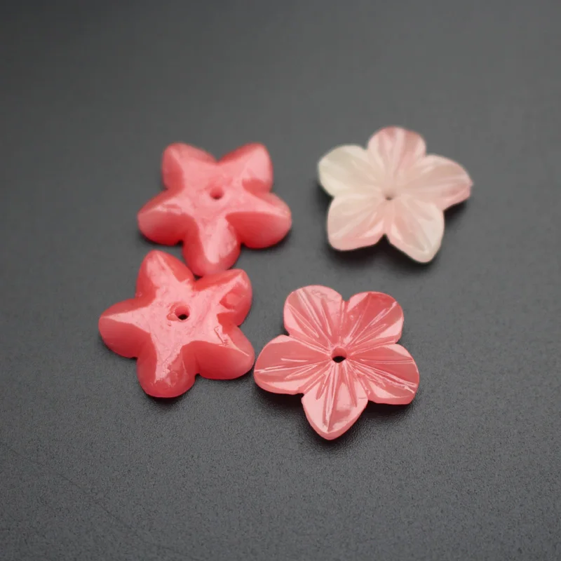 

10pcs/Lot #8132 Carved 19mm Flowers Space parts Double Pink Color Artificial Coral Findings for Jewelry making