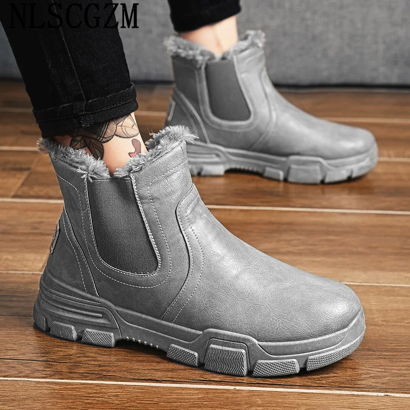 

Chunky Boots for Men Male Motorcycle Shoes Men Winter Boots Men Chelsea Boots for Man 2022 Leather Casual Shoes Man кроссовки