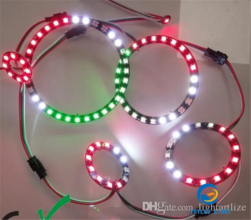 5 в 12 16 24 ws2812b rgb пиксель светодиодный кольцевой светильник sk6812 neopixel/adafruit/arduino ангельские глазки адресуемые halo Кольца для модернизации автомобиля