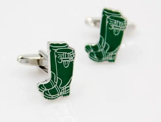 10 пар/лот Pretty Green Красные сапоги запонки Медь эмали обувь Украшения для мужчин