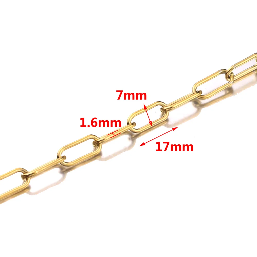 

1Meter 7mm Width Stainless Steel Gold Tone Rolo Cable Hip-hop Punk Chains for Jewelry Making Supplies Wholesale Lots Bulk