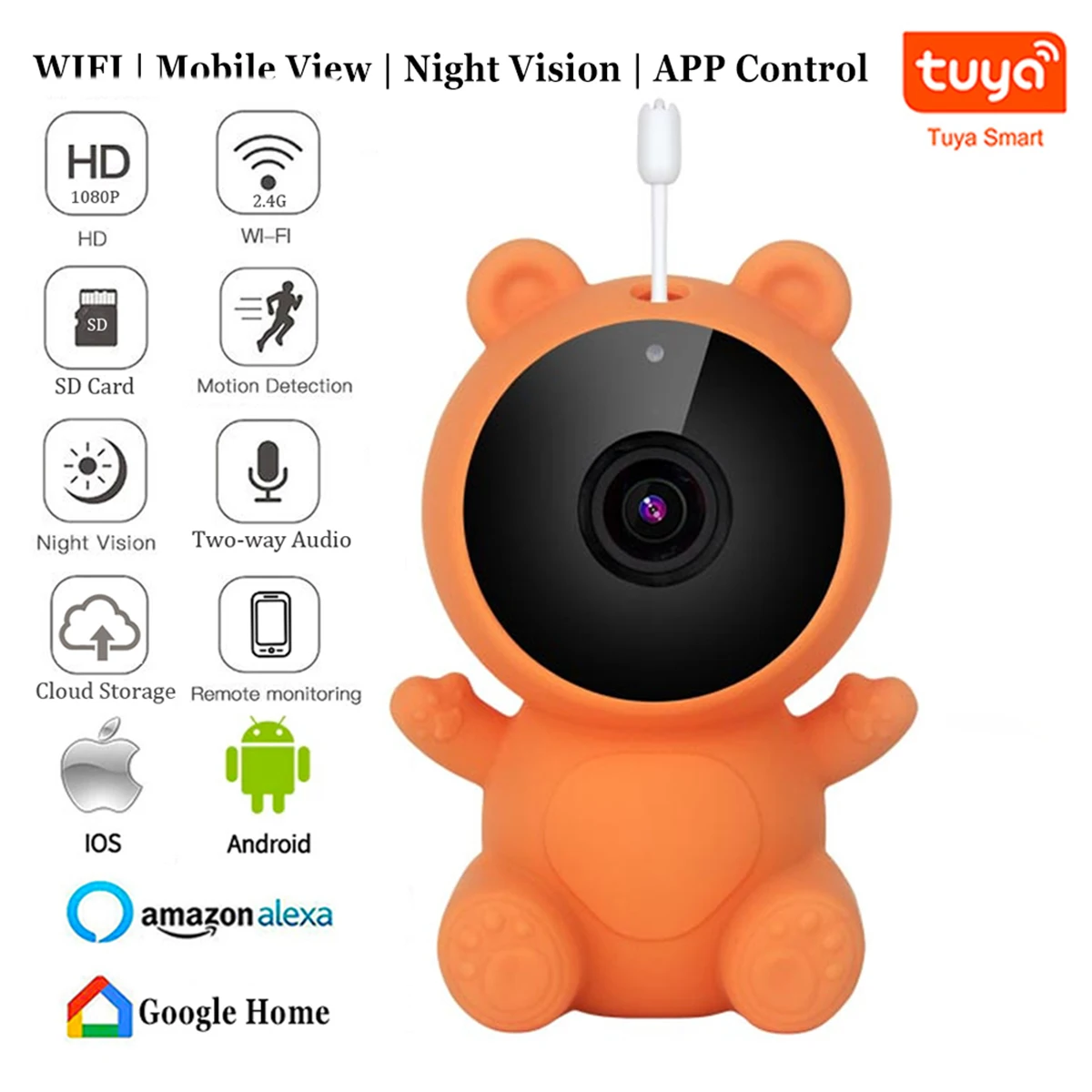 

1080P Surveillance Cameras with Wifi Video Recorder Night Vision Baby Monitor Webcam Motion Sensor Security Protection SmartHome