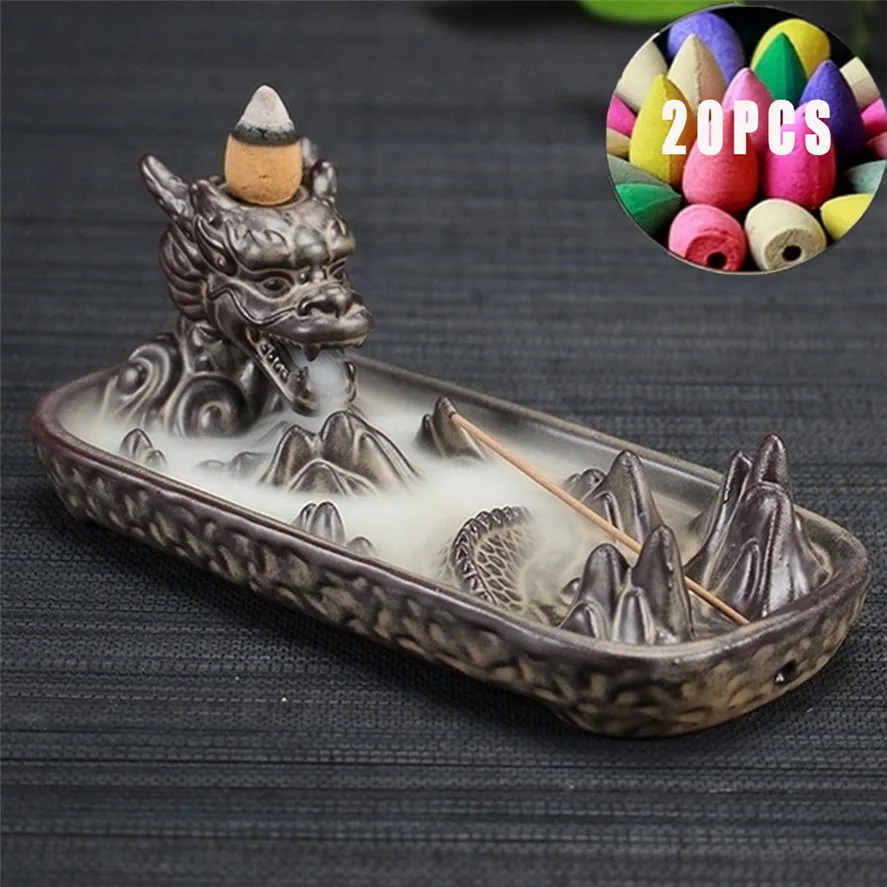 Новинка 1 шт. курильница для благовоний с 20 конусами благовоний/Фарфоровая ретро