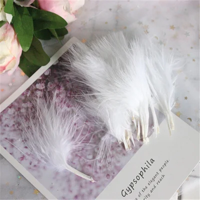white 50pcs 4-7 дюймов 10-16 см перья индейки Марабу пышное свадебное платье DIY ювелирные украшения декоративные аксессуары перья 50 шт - Цвет: white 50pcs