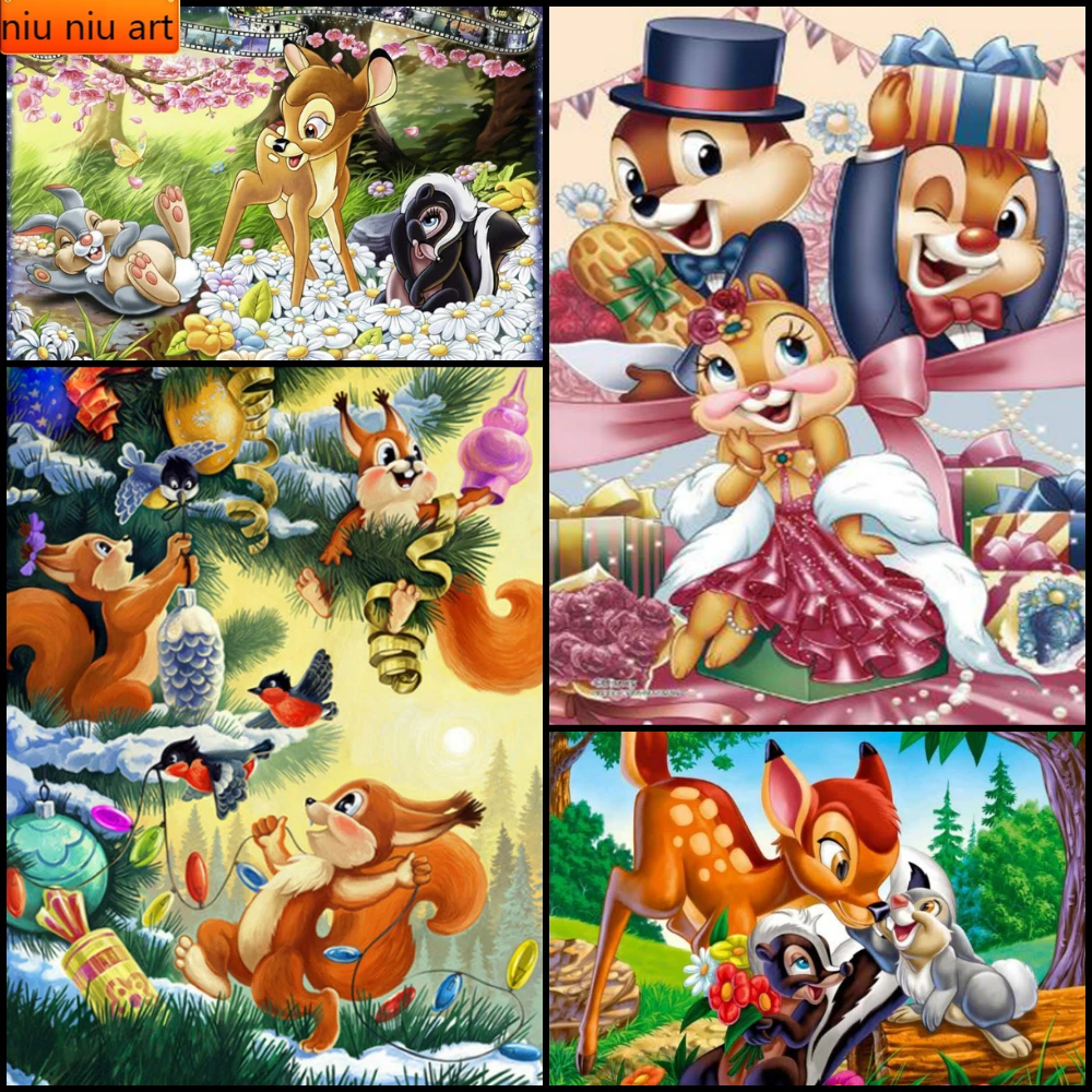 

Diamond Embroidery Cartoon Full Square Drill Diamond Painting Cartoon Animal Cross Stitch Picture Mosaic Kid's Gift Room Decor