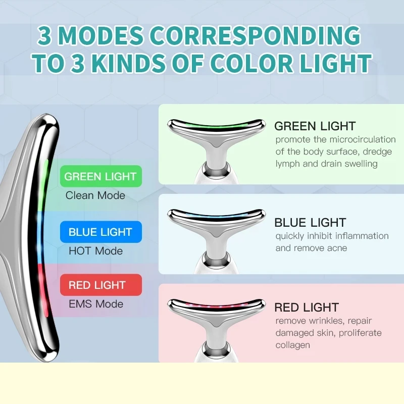 Средство для удаления морщин и шеи LED фотонный терапевтический массажер лица