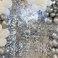 silver square shiny shimmerwall shimmer sequin wall color panel photo backdrop background glam show custom sign shop window club