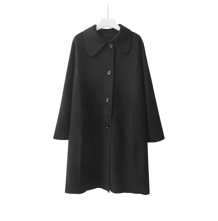 

JXMYY 2020 autumn and winter models 2003 Korean women's single-breasted pure color thin woolen coat coat
