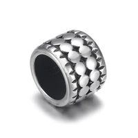 stainless steel cylinder bead polished 8mm large hole metal beads bracelet charms for diy jewelry making accessories