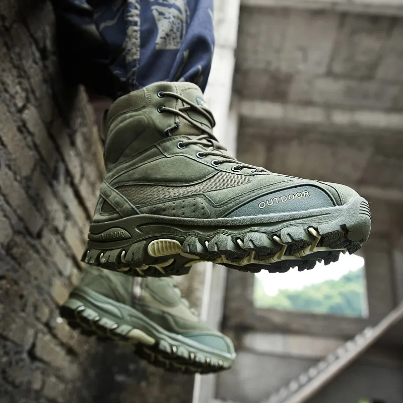 MSM Men Desert Tactical Military Boots Mens Work Safty Shoes Special Force Waterproof Army Boot Lace Up Combat Ankle Boots