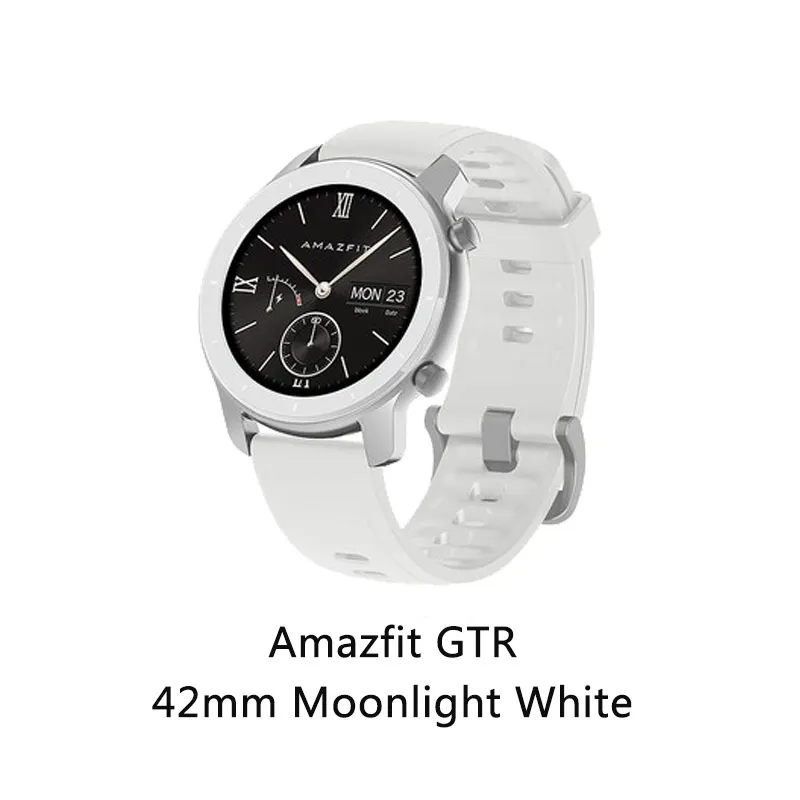 42mm Moonlight White Глобальная версия Amazfit GTR 42 мм оригинальные Смарт-часы 5ATM водонепроницаемые 12 дней батарея gps управление музыкой Поддержка Android IOS - Цвет: 42mm Moonlight White