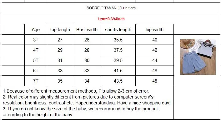 

Jargazol Summer Fashion Girls Clothes Letter Vest&Denim Wide Leg Shorts Korean Little Girl Clothing Set Children Ruffle Outfits