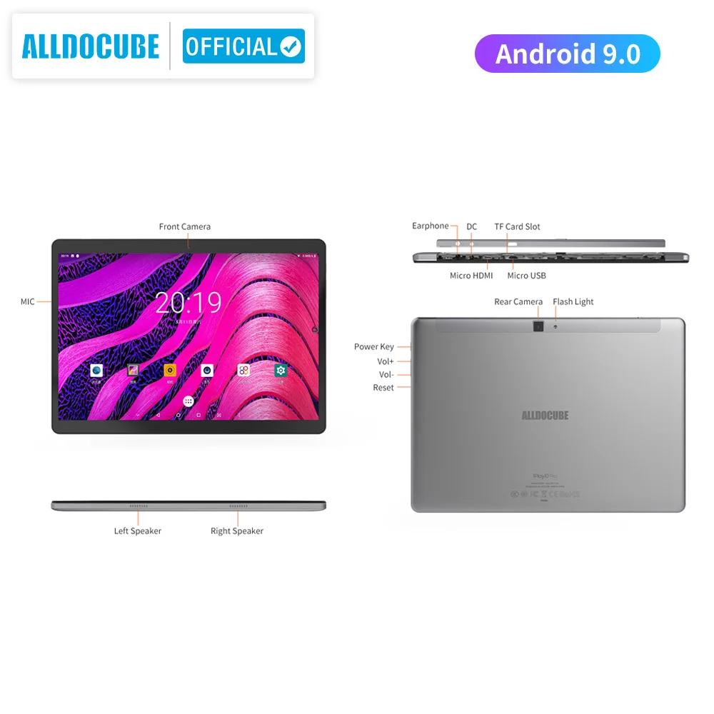 Планшет Alldocube 10 1 &quotс четырехъядерным процессором MT8163 ОЗУ 3 ГБ ПЗУ 32 9 0x1920 Android 1200