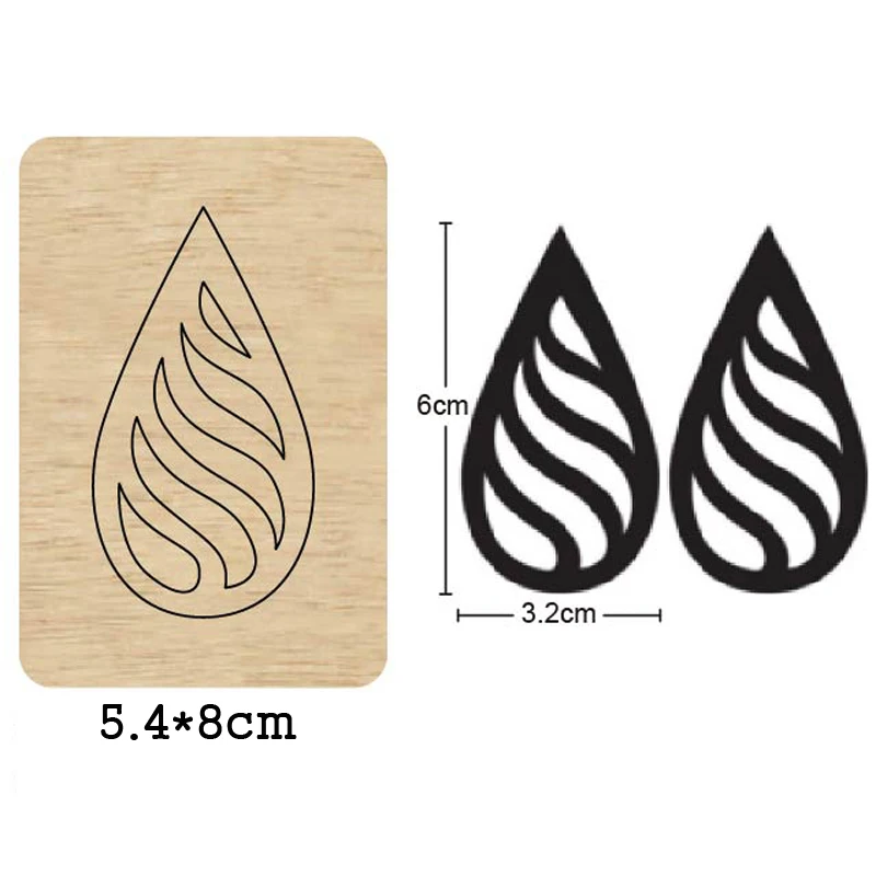 

Water Drop Dangler Earring Wooden Mold Wood Dies For DIY Leather Cloth Paper Craft Fit Common Die Cutting Machines on the Market