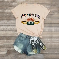 fashion summer letters print tshirts for women round neck casual short sleeve tees tops female plus size friends t shirt clothes