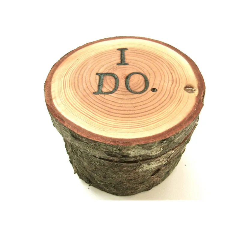 Customized Rustic ring pillow Wooden slice wedding Ring Box Engraved Jewelry Engagement Holder woodland decor | Дом и сад