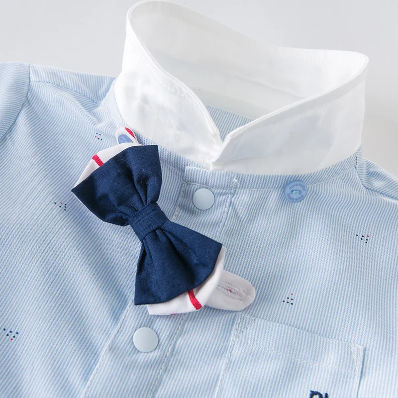 DB13464 dave bella Летний комбинезон для новорожденных мальчиков модный полосатый с