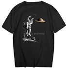 Астронавт игры в баскетбол в пространстве Футболка Мужская Летняя Повседневная мужская одежда юбка с высокой талией футболки с коротким рукавом с рисунком в стиле хип-хоп, топы