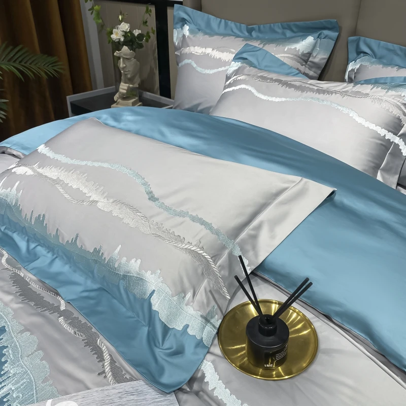 Комплект постельного белья из натурального хлопка 1000TC | Дом и сад