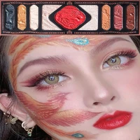 chinese ancient style luxurious nude glitter nine color eyeshadow palette matte shimmer lasting powder shadow makeup cosmetic