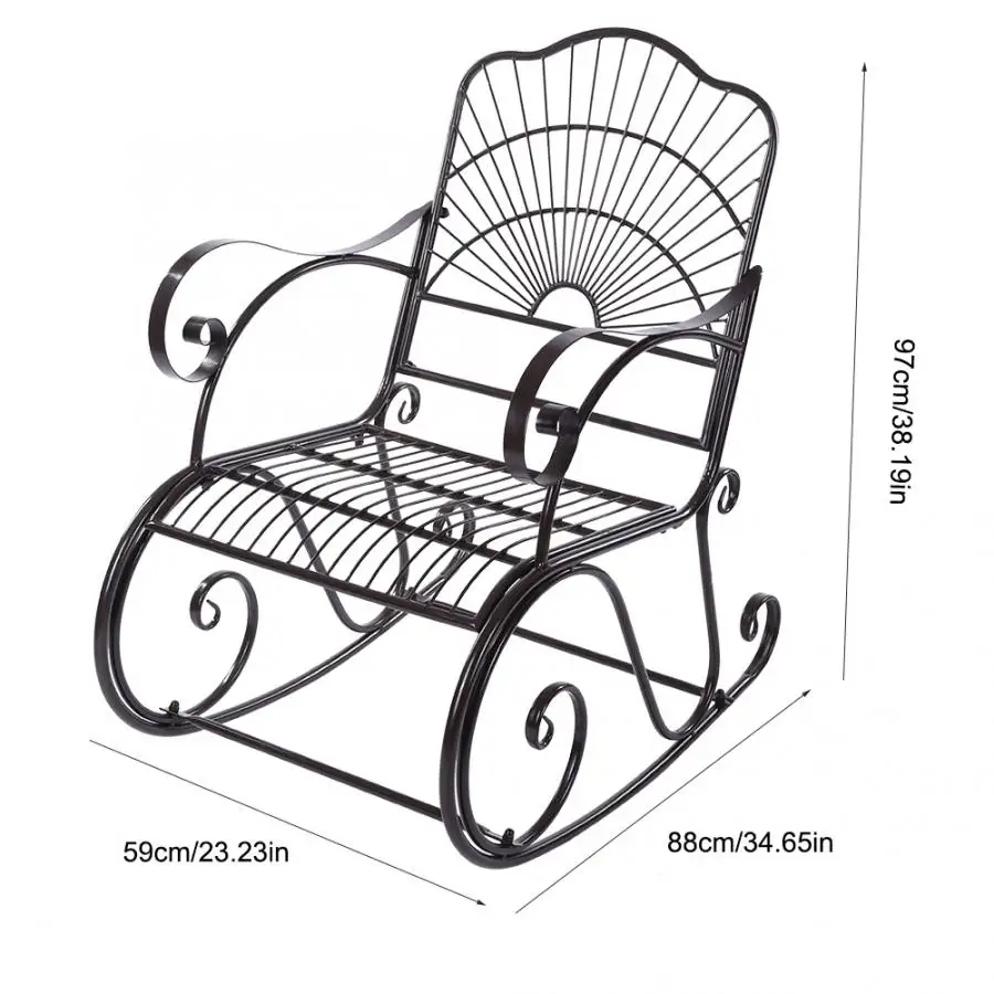 Железное кресло качалка одиночное на открытом воздухе патио качалка|Стулья для