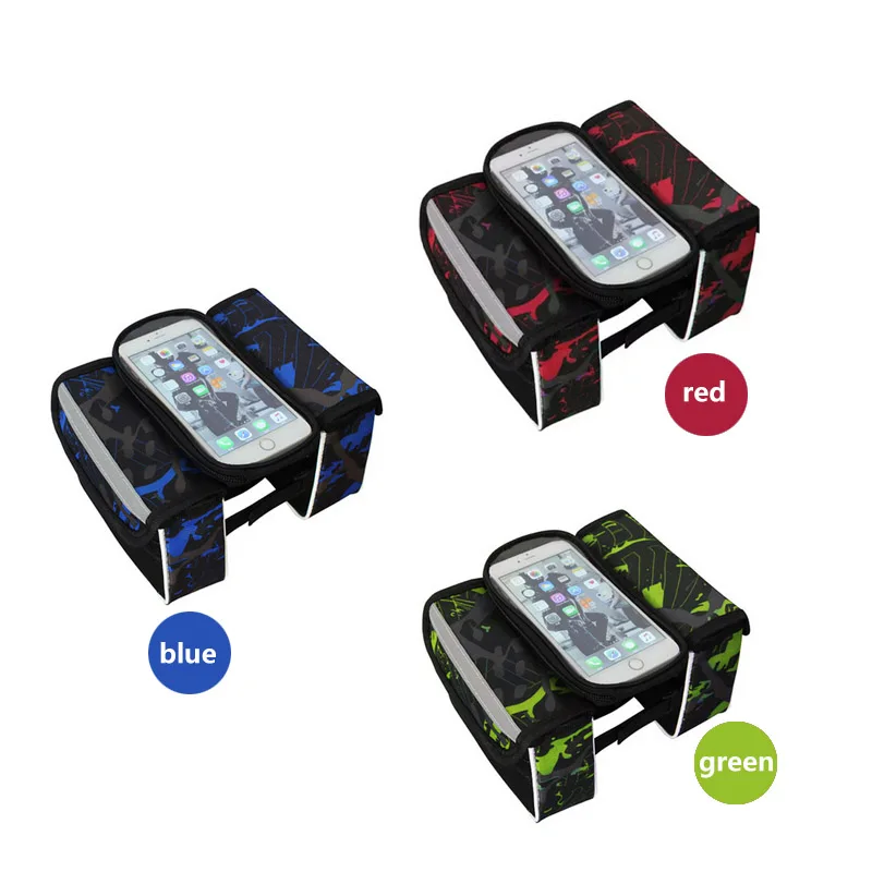 

Rainproof Bicycle Bag Frame Front Top Tube Cycling Bag Reflective 5.5in Phone Case Touchscreen Bag MTB Bike Accessories