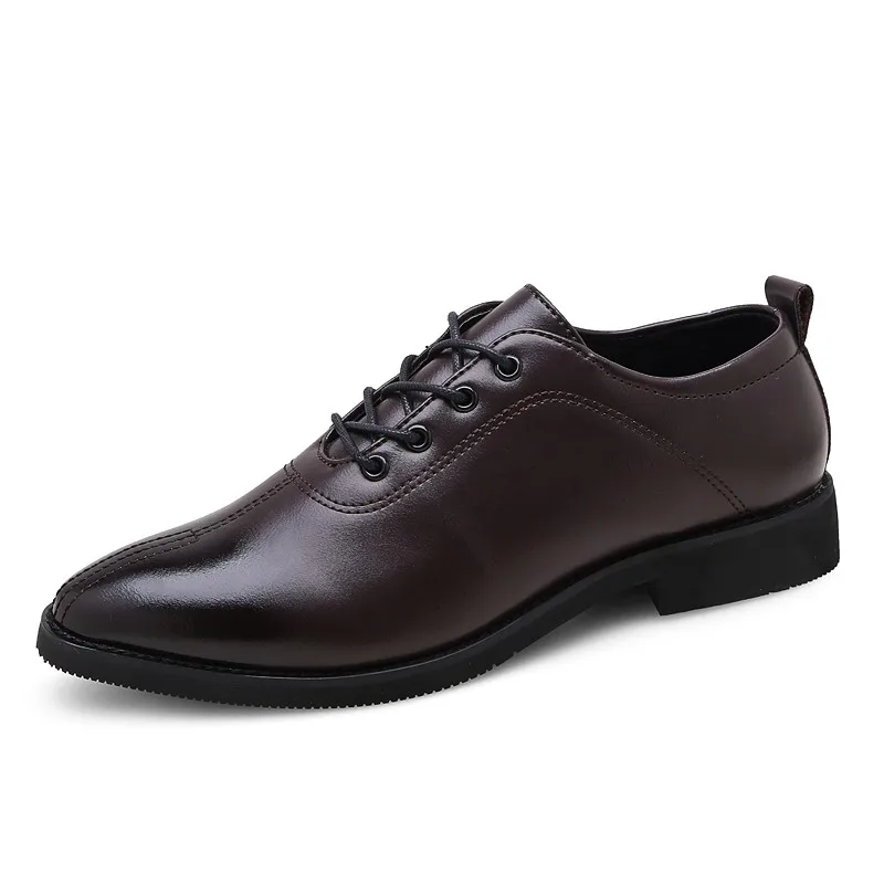 Luxury Italian Leather Shoes Men New Fashion Lace Up Brown Black Wedding BusinessFormal Oxfords *189 | Обувь