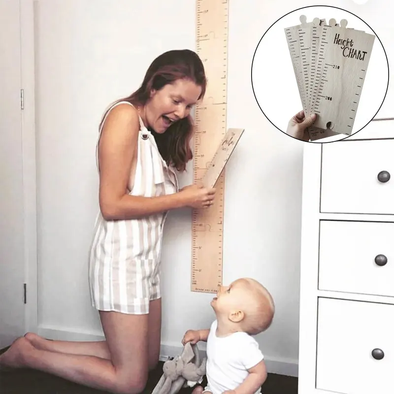 Скандинавская деревянная диаграмма роста высоты линейка для детской комнаты