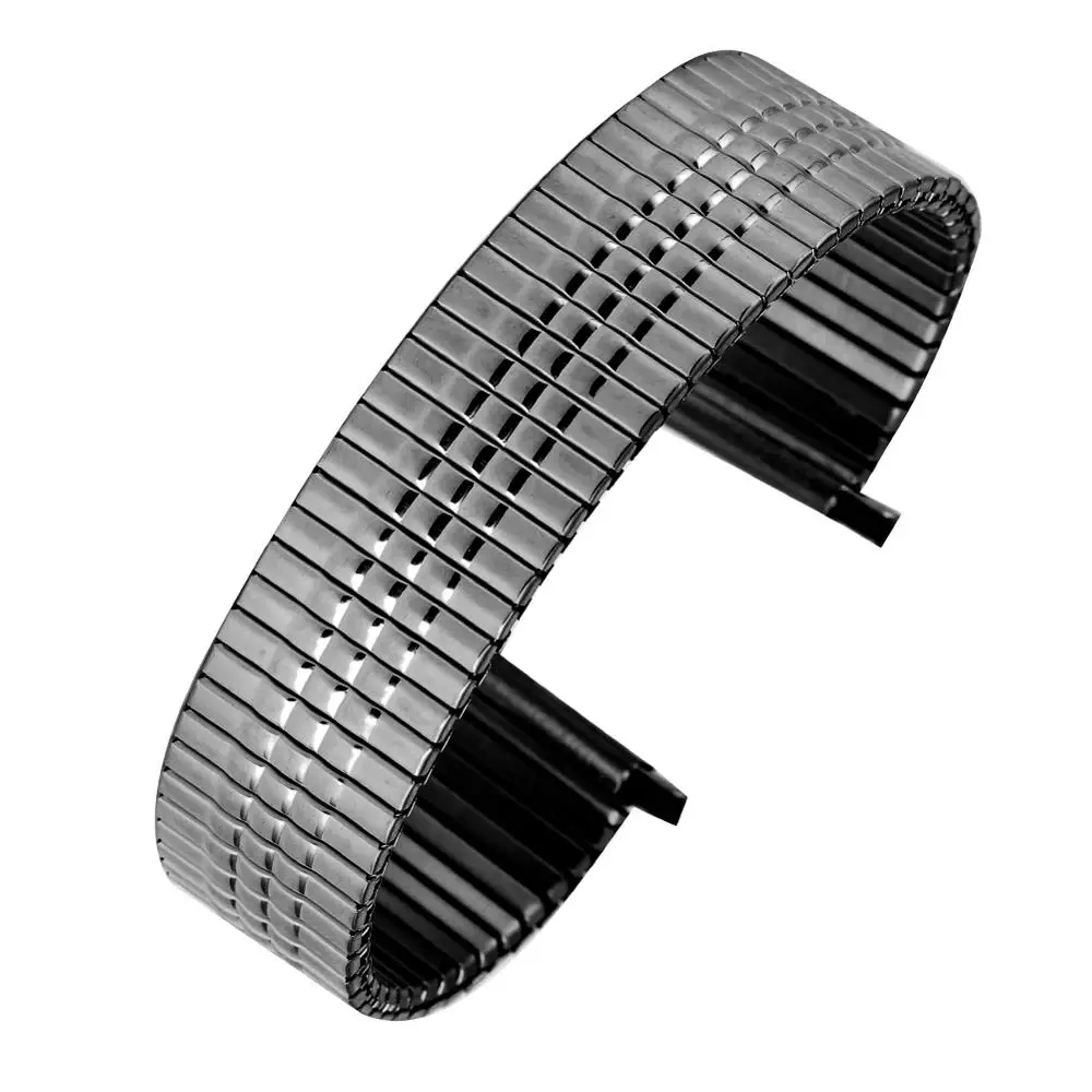Premium Elastic Silver Watch Strap 22MM Stainless Steel Watchband No Buckle Metal Replacement Wristwatch Band Replace Bracelet