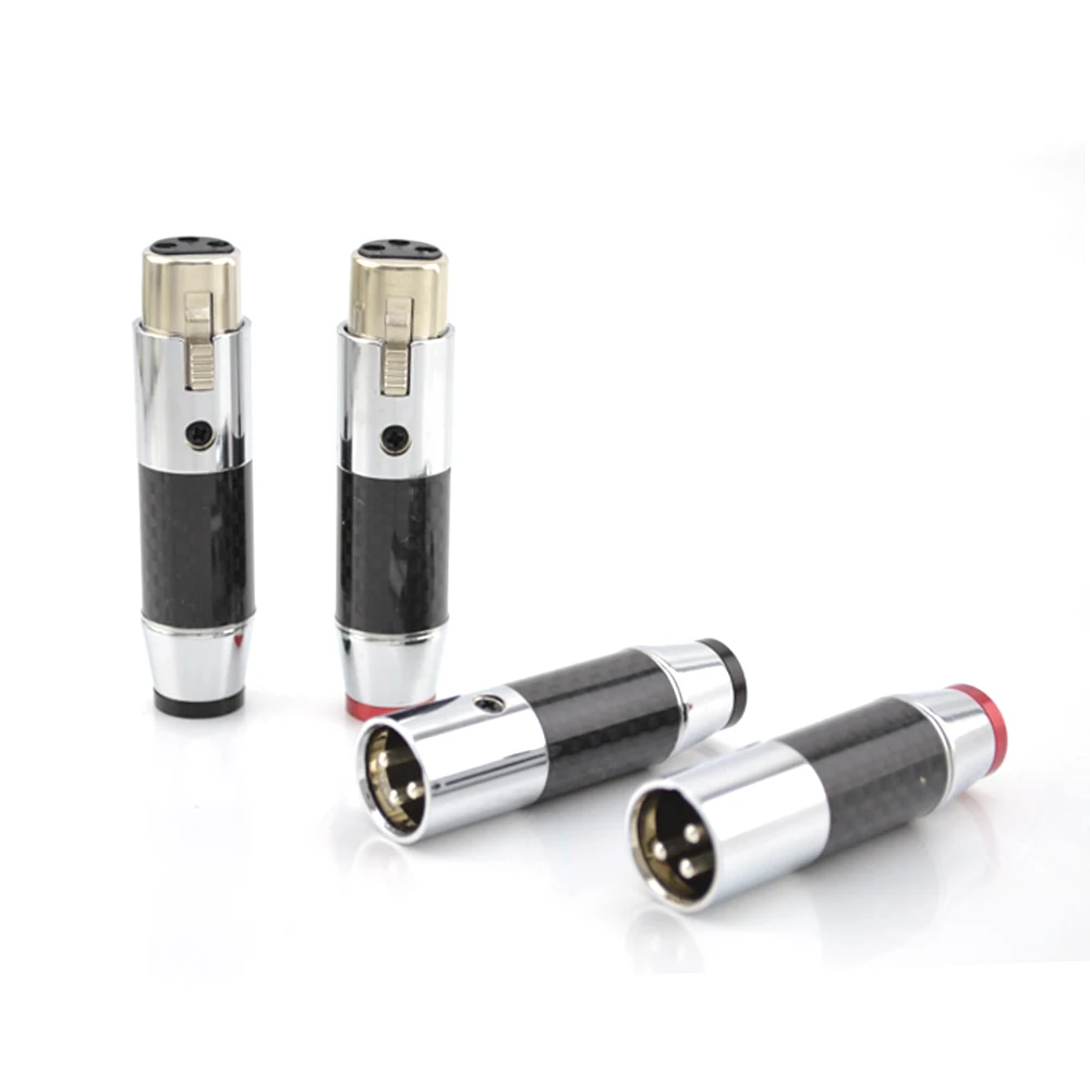 4 шт. высококачественный Переходник XLR из углеродного волокна с родиевым